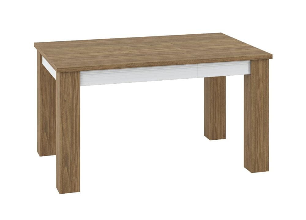Veneti Rozkladací jedálenský stôl HANILA - 101x89, orech / lesklý biely